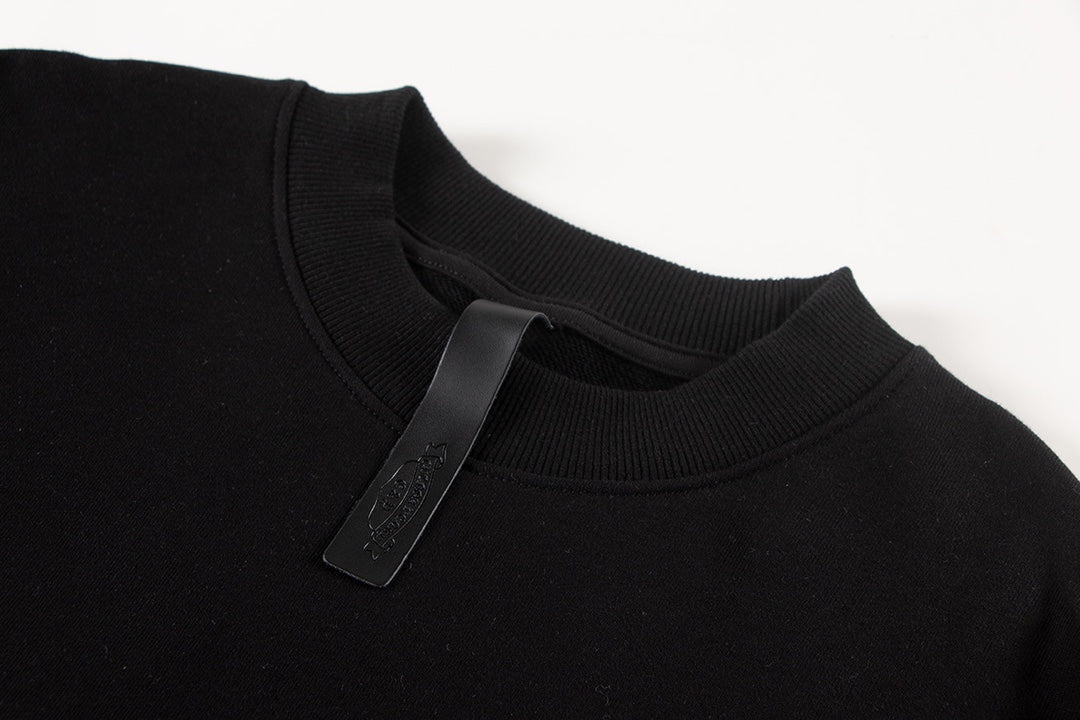Sweat-shirt noir avec logo fer à cheval rose CHROME HEARTS