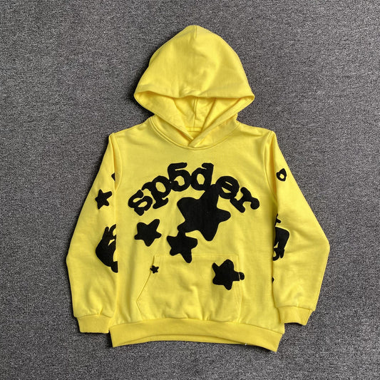 Sweat à capuche SP5DER BELUGA doré