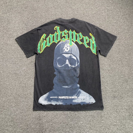 T-SHIRT GODSPEED BALACLAVA SZN NOIR DÉLAVÉ
