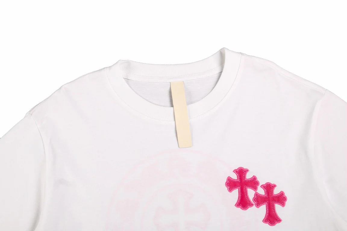 T-SHIRT LOGO FER À CHEVAL CHROME HEARTS BLANC ROSE