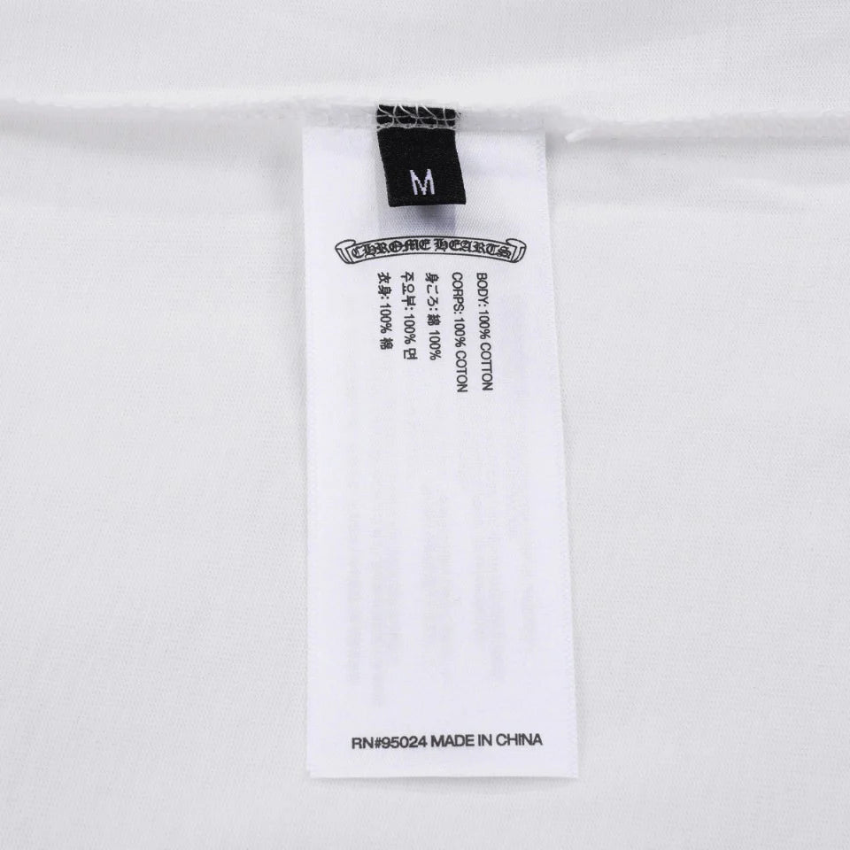 T-SHIRT BLANC AVEC LOGO FER À CHEVAL MULTICOLORE CHROME HEARTS