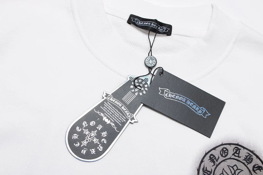 CHROME HEARTS HORSE SHOE LOGO SWEATSHIRT BLANC