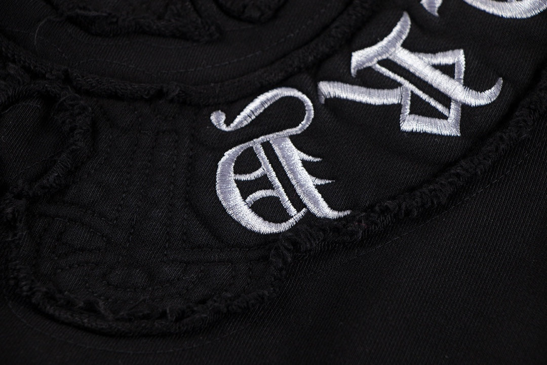 Sweat-shirt avec logo fer à cheval Chrome Hearts dégradé noir
