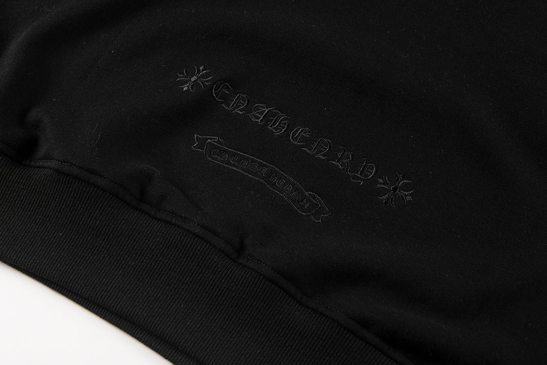 SWEAT-SHIRT NOIR AVEC PATCH CROIX CHROME HEARTS