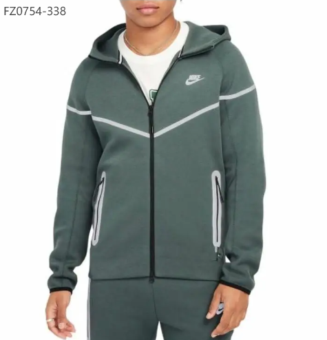 SWEAT A CAPUCHE NIKE TECH FLEECE REFLECHISSANT  VERT