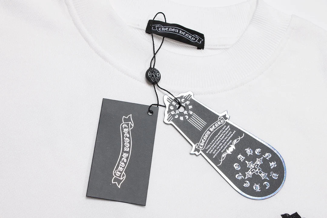 SWEAT-SHIRT CHROME HEARTS BLACK CROSS BLANC