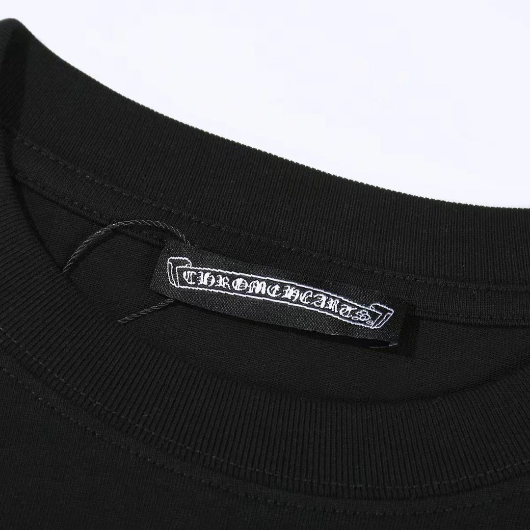 T-SHIRT DOUBLE CROIX BLANC CHROME HEARTS NOIR
