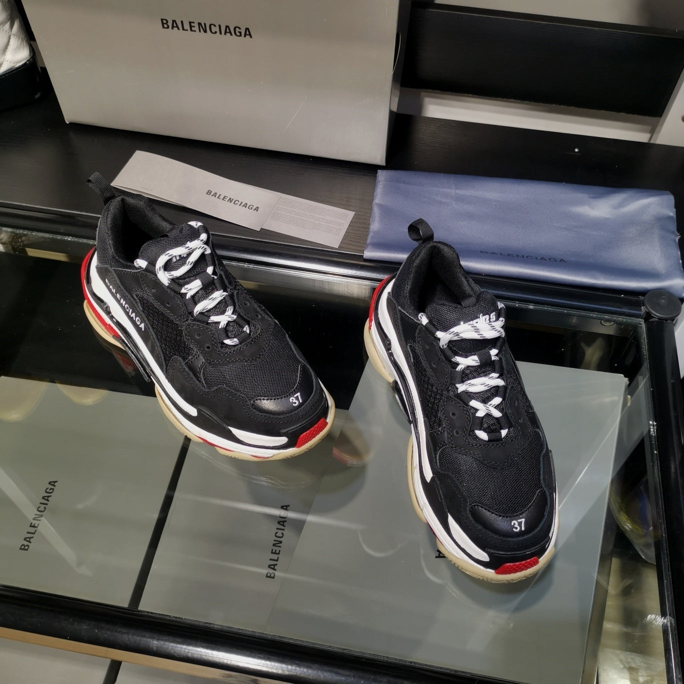 BALENCIAGA TRIPLE S x NOIR GRIS ROUGE