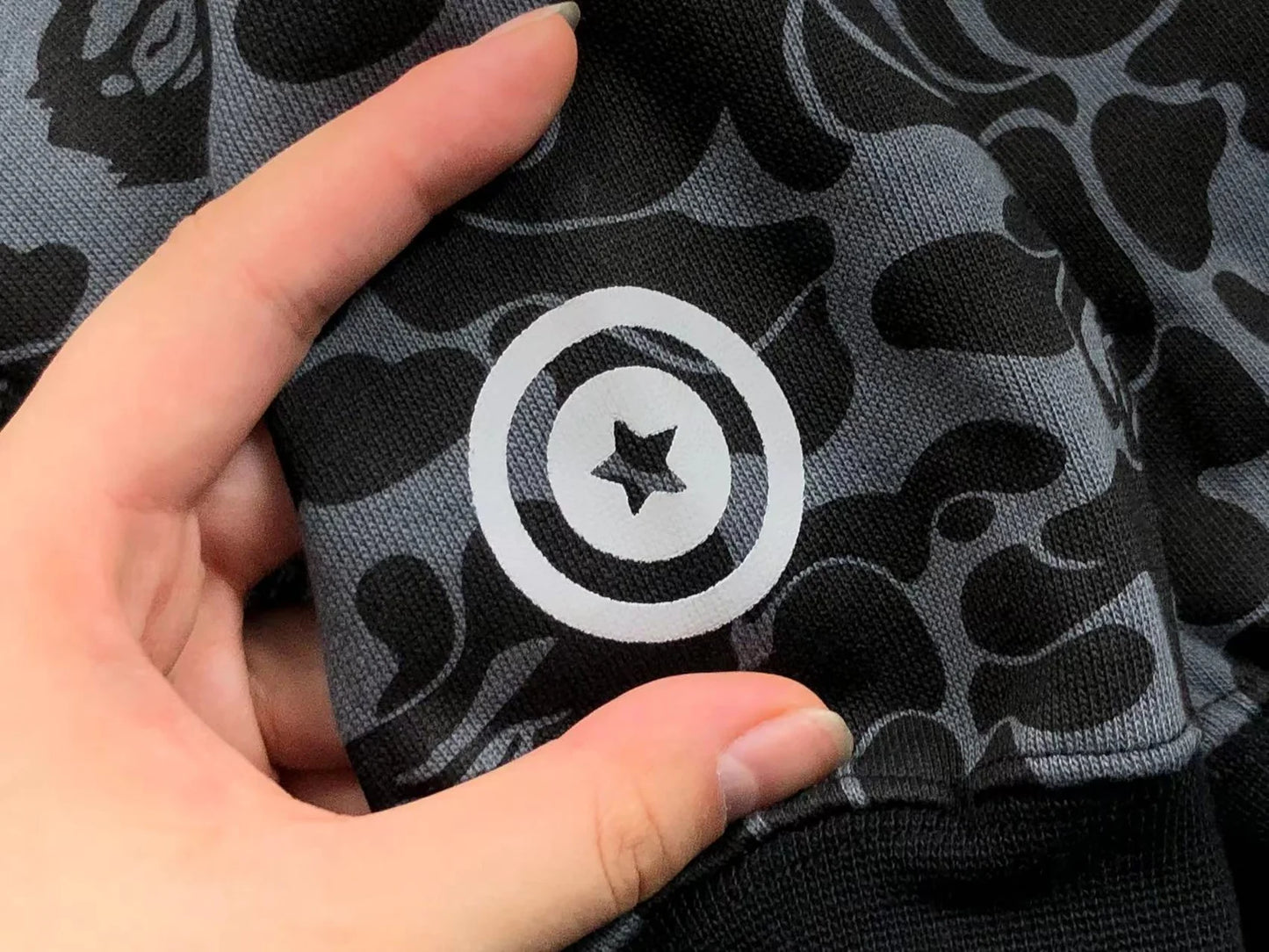 Sweat à capuche entièrement zippé BAPE x DOVER STREET MARKET SPECIAL CAMO SHARK NOIR
