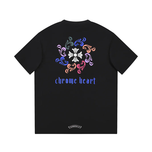 T-SHIRT COL LOGO CHROME HEARTS NOIR