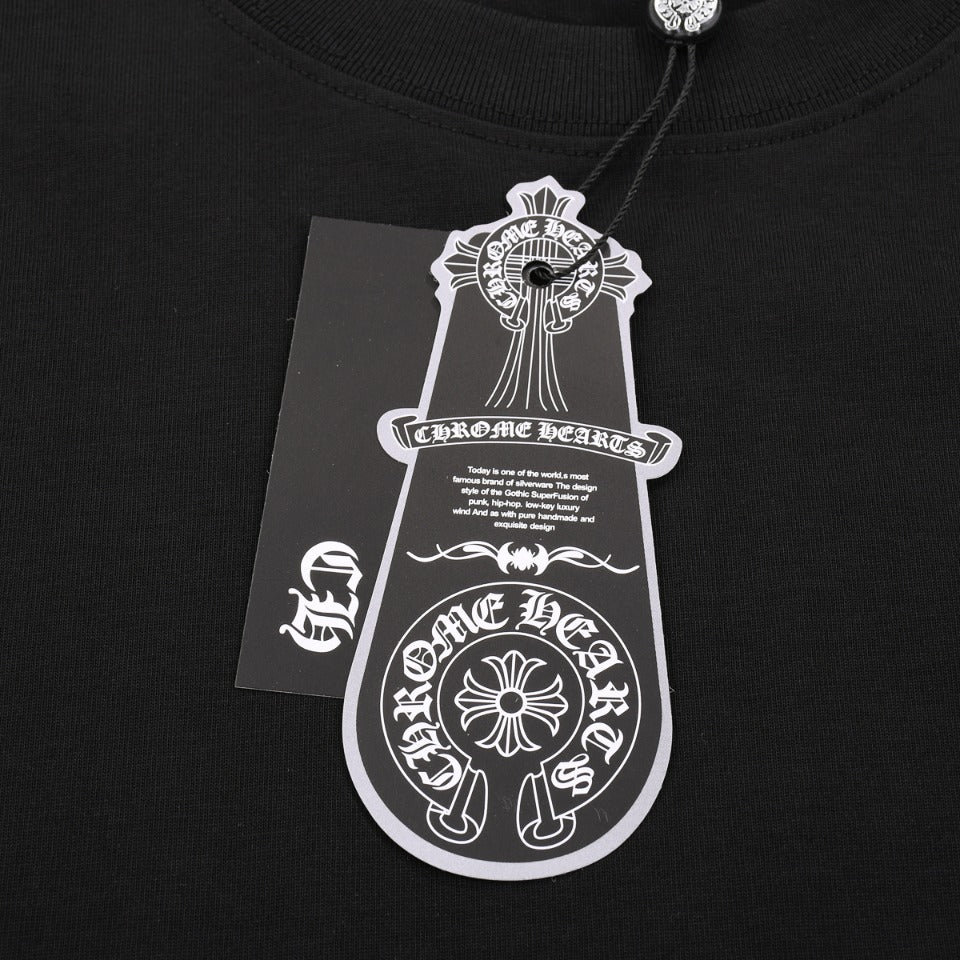 T-SHIRT NOIR AVEC LOGO FER À CHEVAL MULTICOLORE CHROME HEARTS