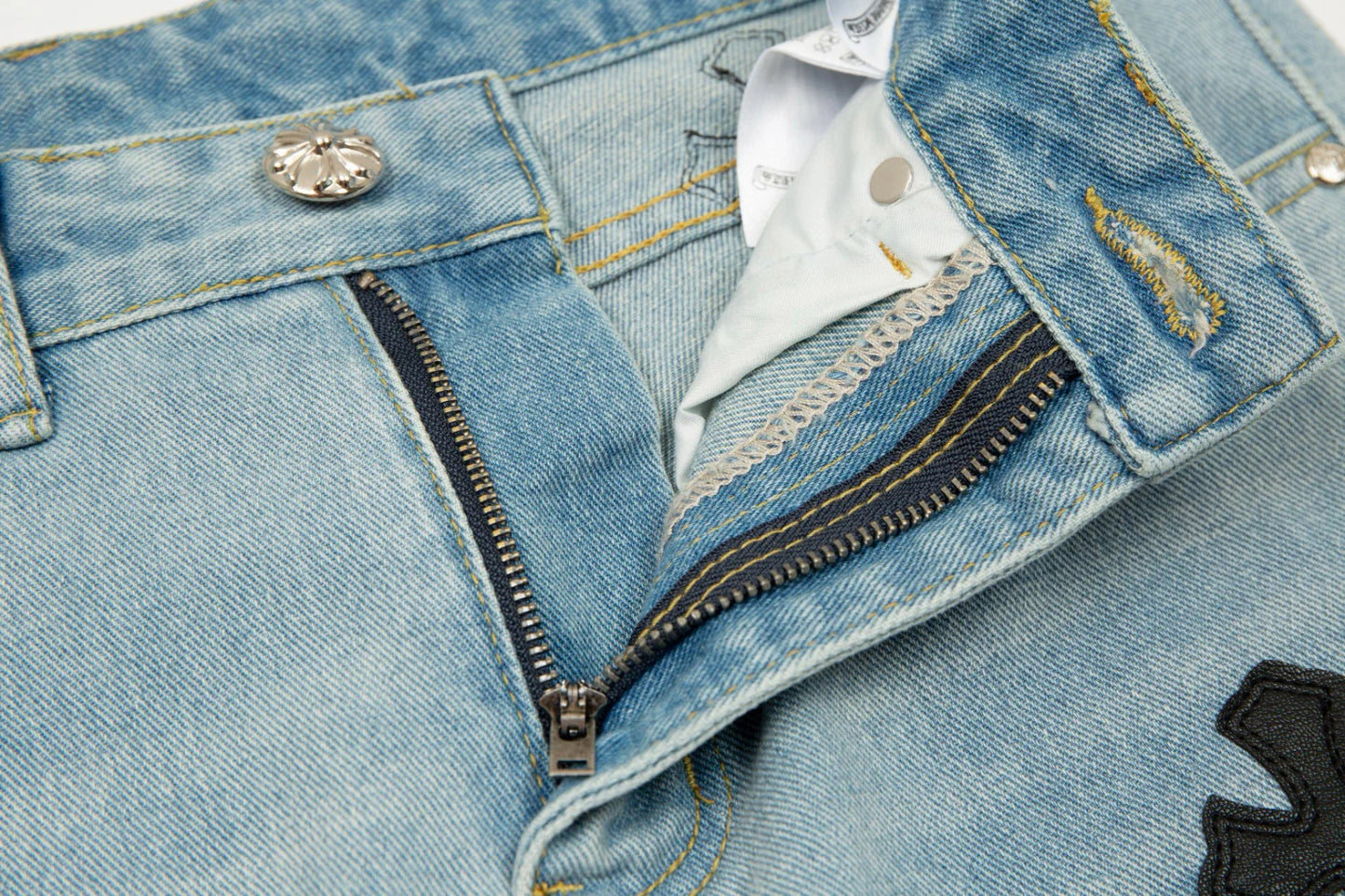 JEAN BLEU BRODÉ CHROME HEARTS SEX