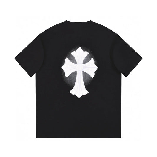 T-SHIRT NOIR CROIX BLANCHE CHROME HEARTS