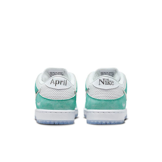 NIKE Dunk Low QS April Racer Blue/Metallic Silver-White