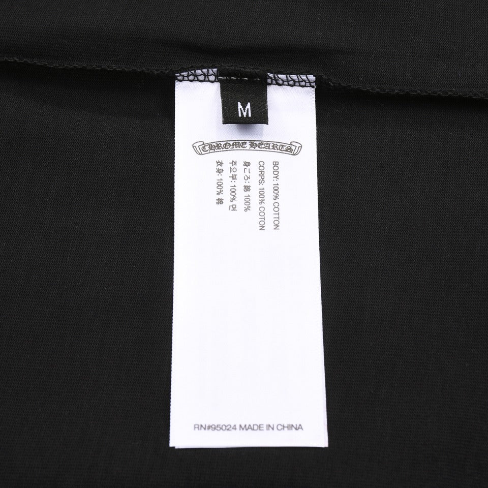 T-SHIRT NOIR AVEC LOGO FER À CHEVAL MULTICOLORE CHROME HEARTS