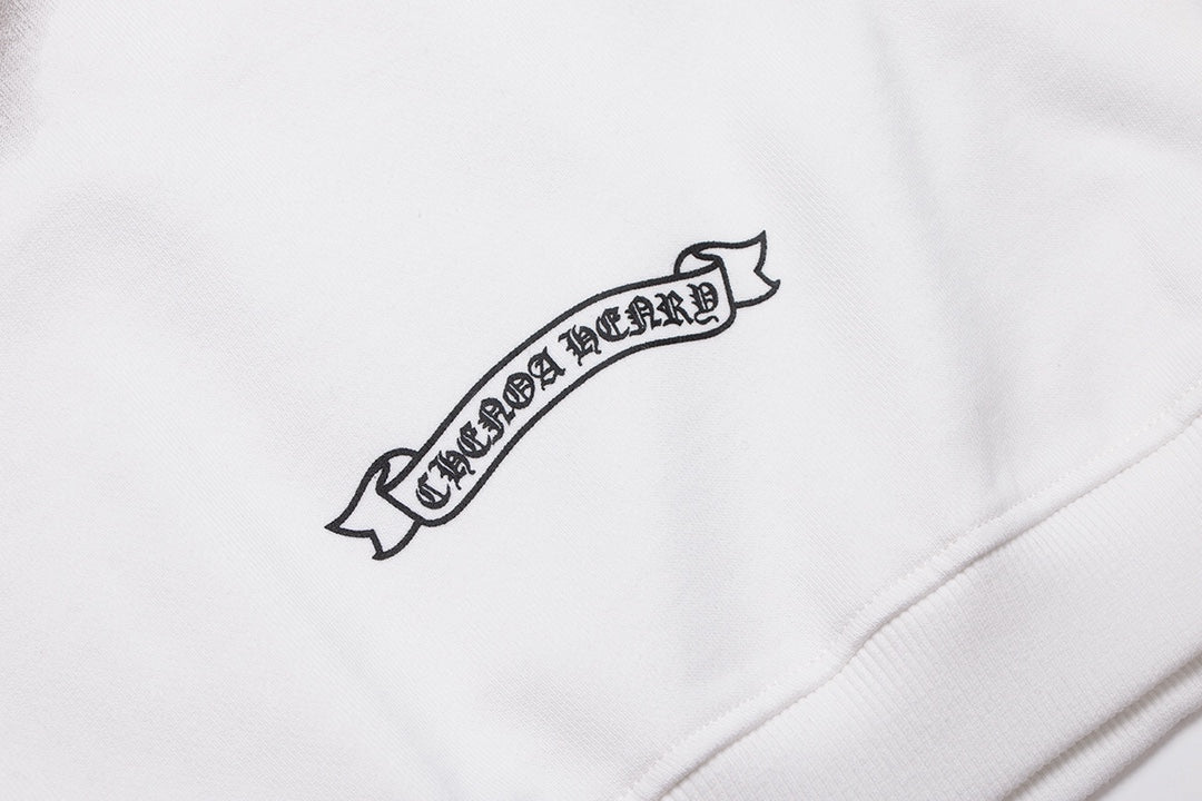 CHROME HEARTS HORSE SHOE LOGO SWEATSHIRT BLANC