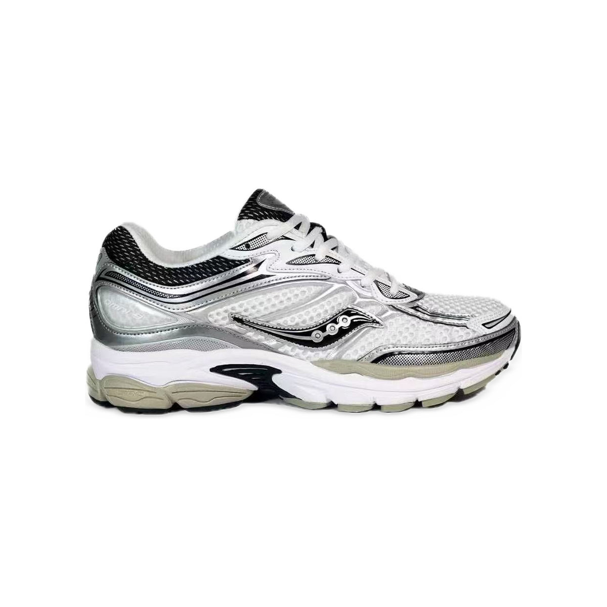Saucony ProGrid Omni 9 Argent / Blanc / Noir – vue latérale