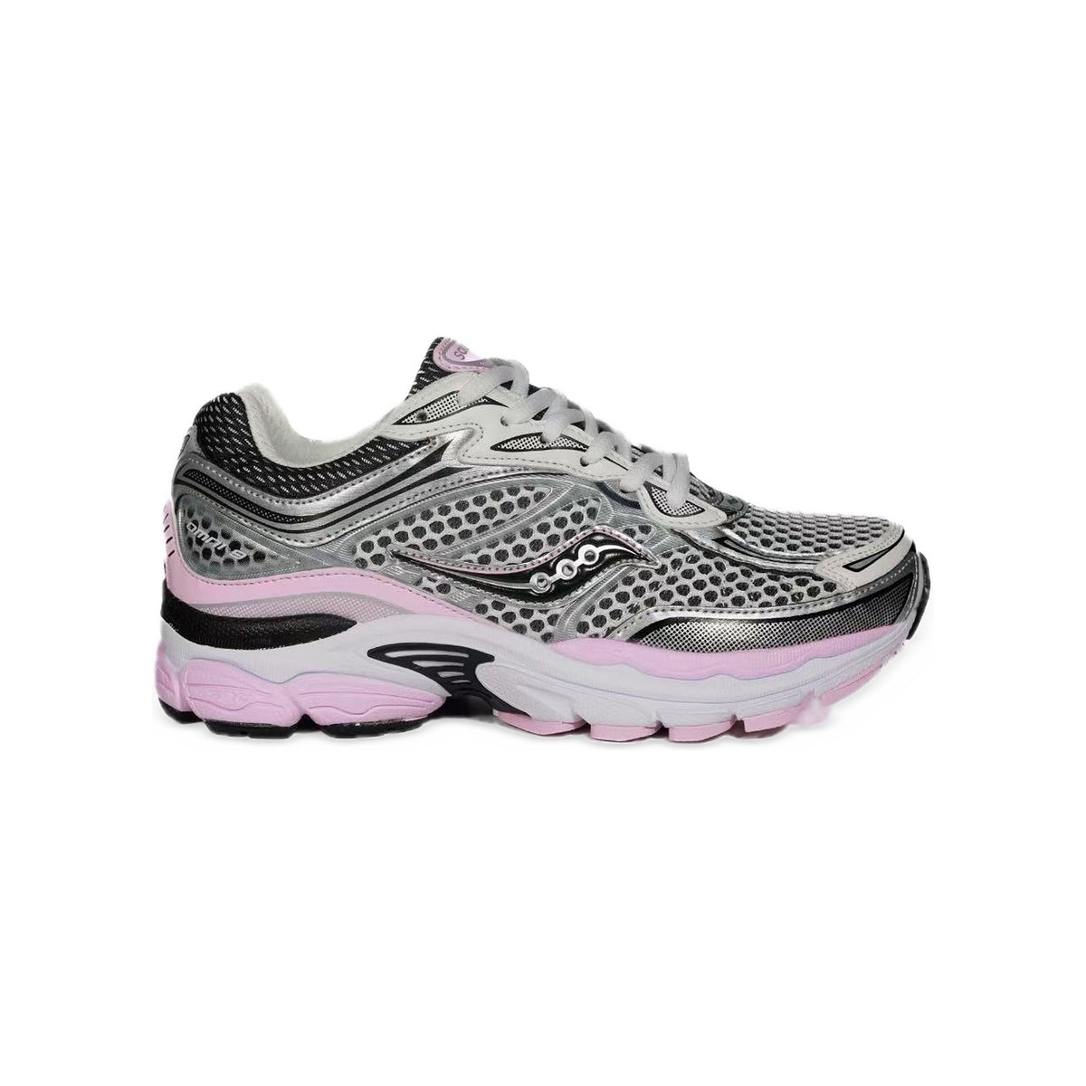Saucony ProGrid Omni 9 Argent / Rose Lilas – vue latérale