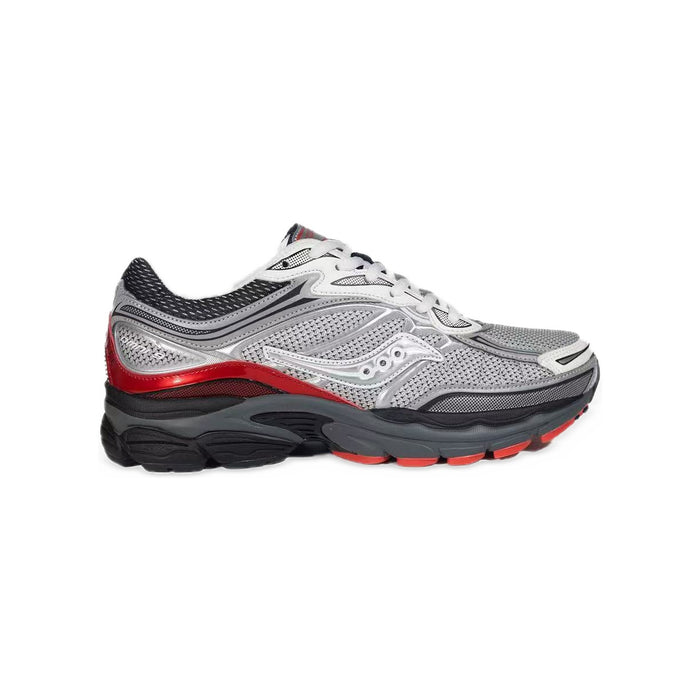 Saucony ProGrid Omni 9 – Argent / Rouge / Gris Anthracite