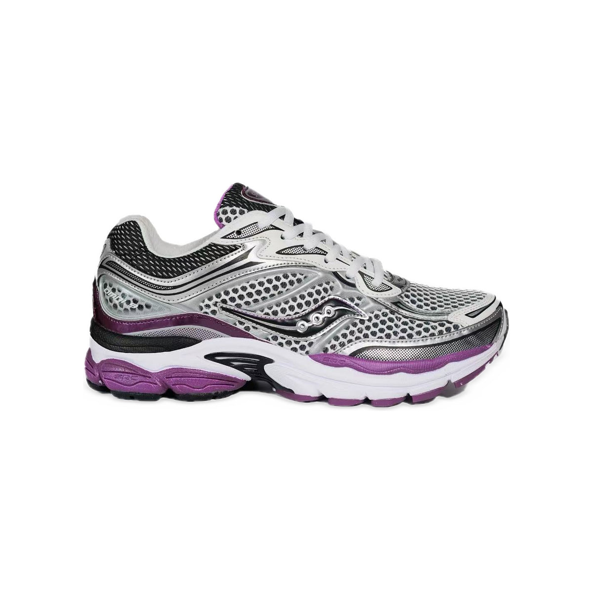 Saucony ProGrid Omni 9 Argent / Violet / Noir – vue latérale