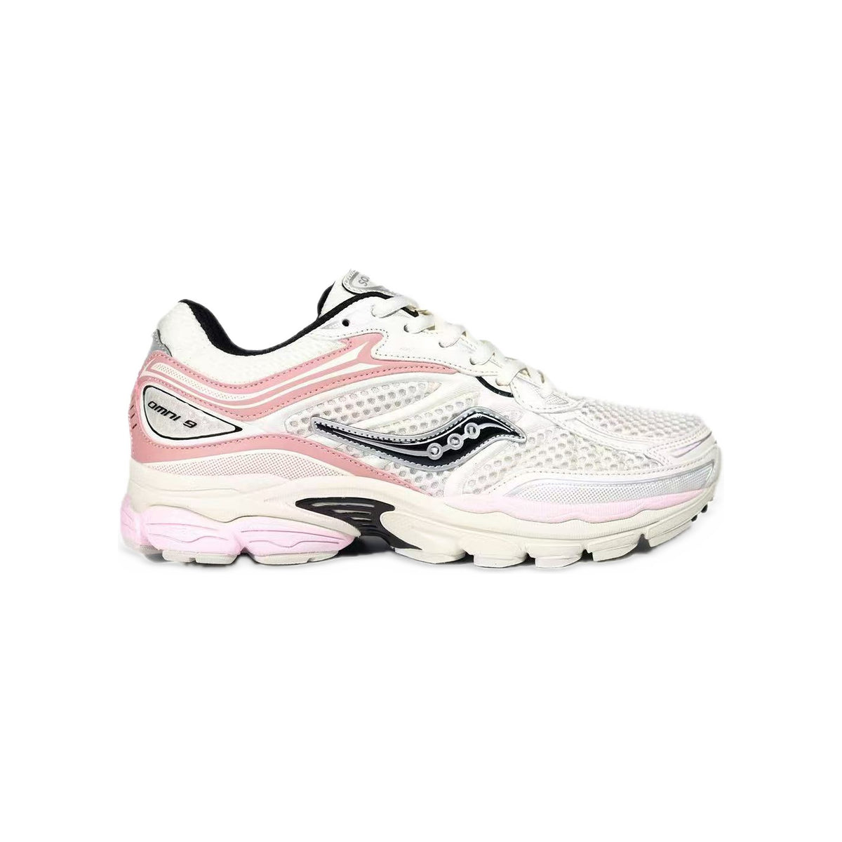 Saucony ProGrid Omni 9 Crème / Rose Poudré – vue latérale