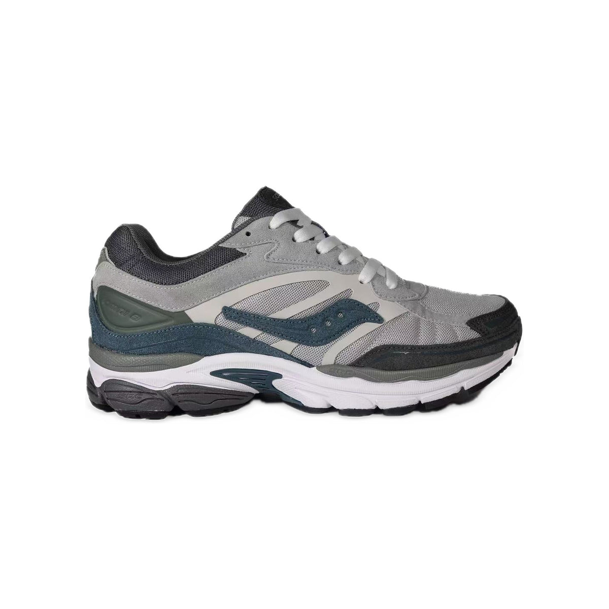 Saucony ProGrid Omni 9 Gris / Bleu Pétrole – vue latérale