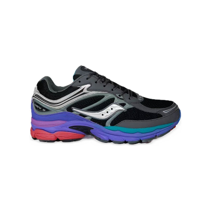 Saucony ProGrid Omni 9 – Noir / Violet / Turquoise