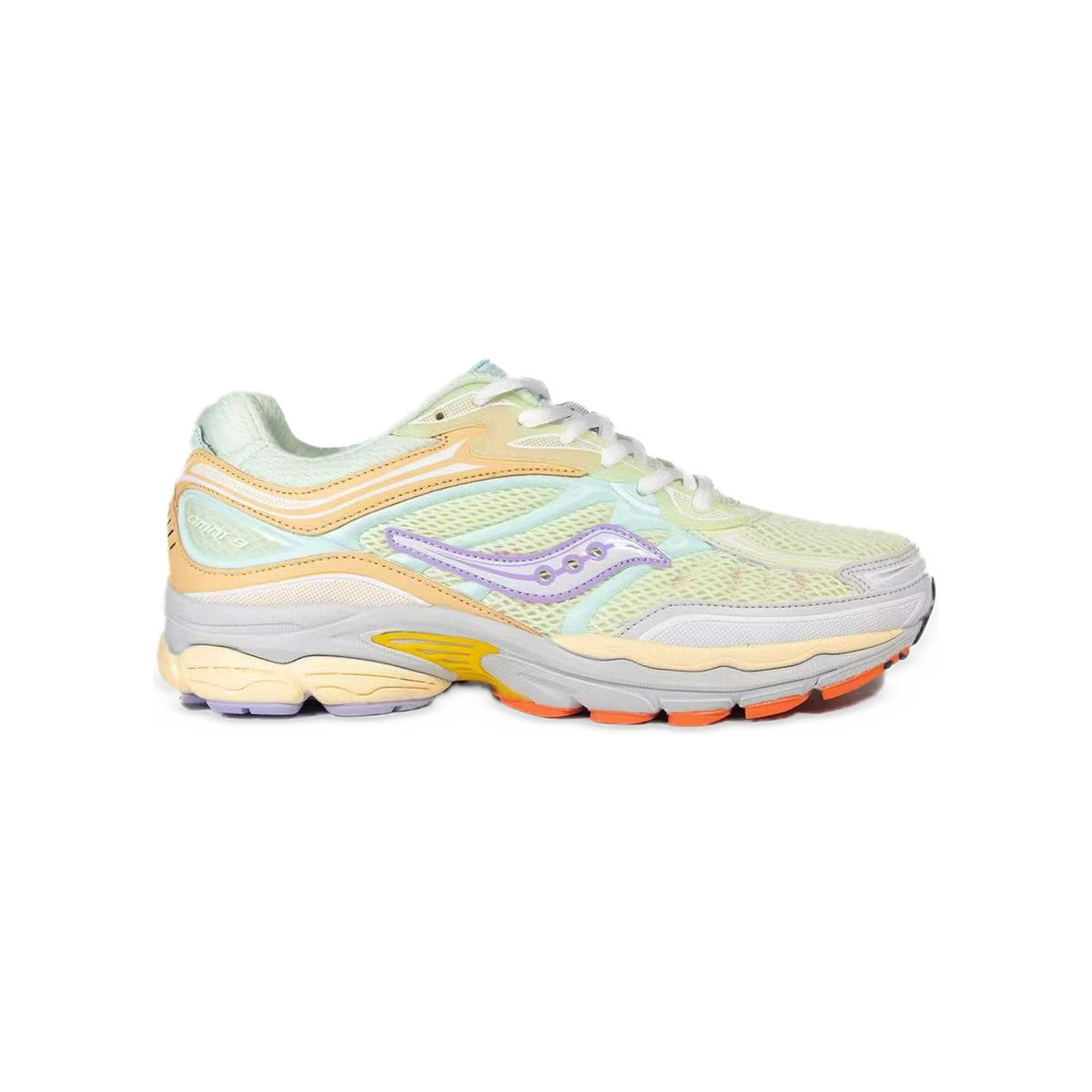 Saucony ProGrid Omni 9 Vert d'Eau / Pêche / Lilas – vue latérale
