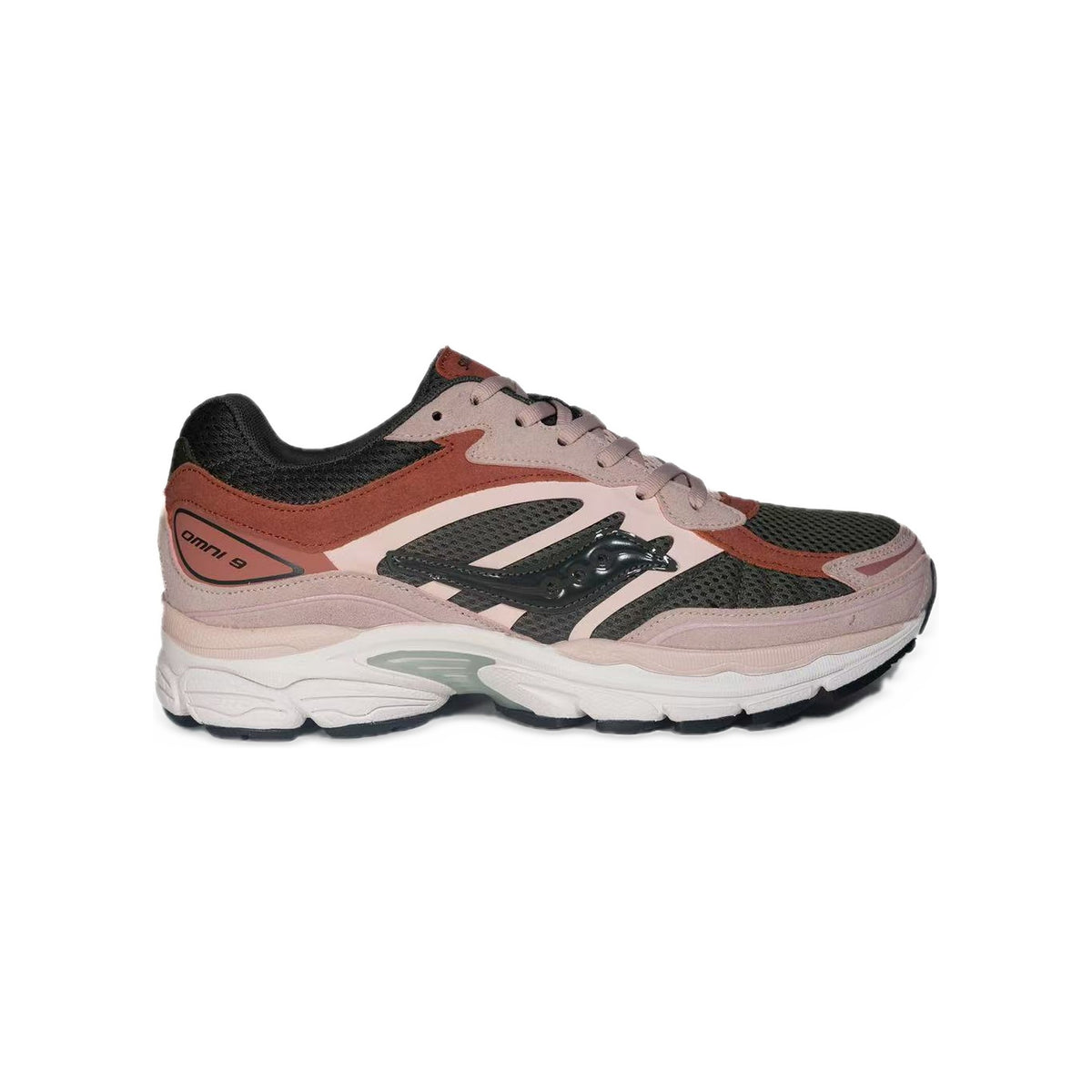 Saucony ProGrid Omni 9 Vieux Rose / Rouille / Anthracite – vue latérale